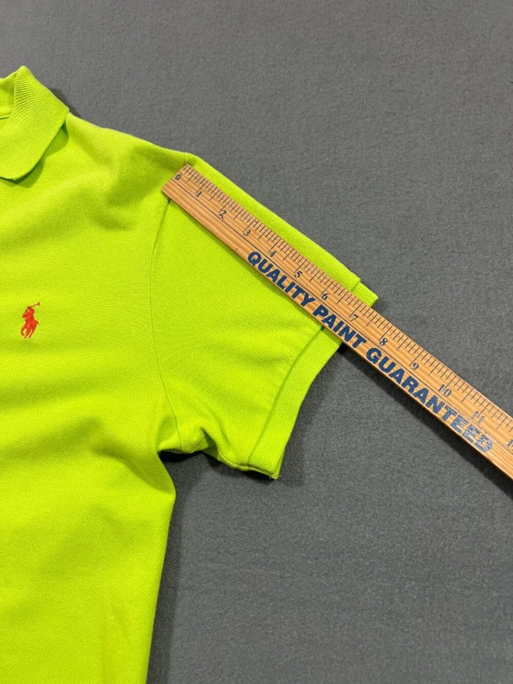 Polo Ralph Lauren Lime Green Pink Pony Custom Fit Pique Polo Shirt Medium